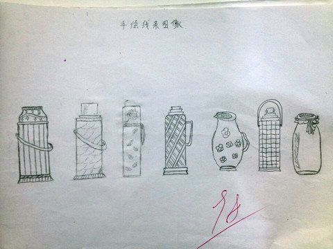 学生作业展---手绘线条图像(一)