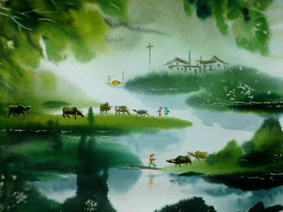 我喜欢水彩风景画